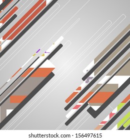 Abstract futuristic geometric shapes, dynamic illustration.