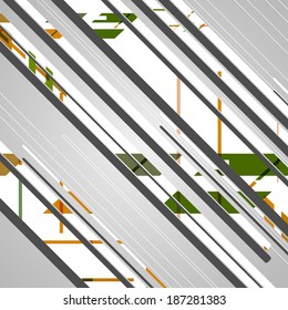 Abstract futuristic geometric shapes, dynamic illustration.