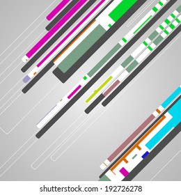 Abstract futuristic geometric shapes, dynamic illustration.