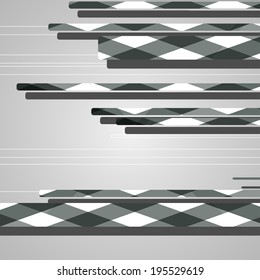 Abstract futuristic geometric shapes, dynamic illustration.