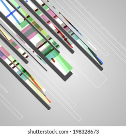 Abstract futuristic geometric shapes, dynamic illustration.