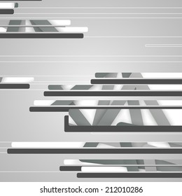 Abstract futuristic geometric shapes, dynamic illustration.