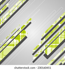 Abstract futuristic geometric shapes, dynamic illustration.