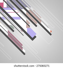 Abstract futuristic geometric shapes, dynamic illustration.