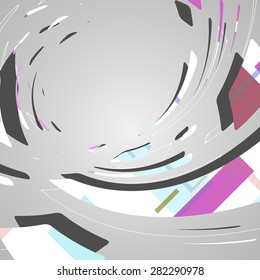 Abstract futuristic geometric shapes, dynamic illustration.
