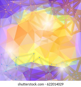 Abstract futuristic geometric triangle vector background. Squared layout cyber motion backdrop. Polygonal elegant surface creative template.
