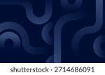 Abstract Futuristic Geometry Line Background Featuring Modern Shiny Blue Concentric Pipe Patterns on a Dark Navy Substrate