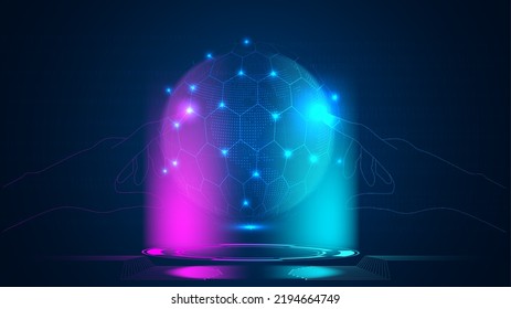abstract futuristic global network technology concept