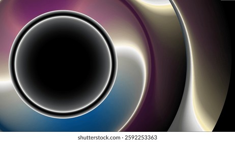 Abstract Futuristic Glowing Circle with Gradient Light Waves - Digital Background vector illustration

