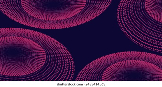 Abstract futuristic glowing circle lines on dark purple background. Modern shiny gradient geometric lines pattern. Future technology concept. eps 10