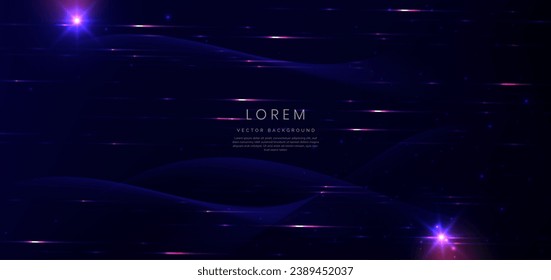 Resumen de luz futurista efecto de luz gris sobre fondo azul oscuro. Ilustración del vector