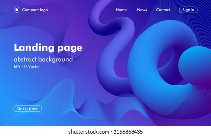 Abstract futuristic gradient background with blue dynamic wave. Modern vector template for landing page, websites, apps, banner, sales promotion and business presentation.
