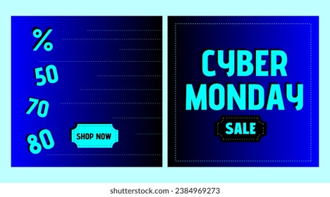 Abstract, futuristic, gradient background, blue and cyan colors. Black Friday sale, cyber Monday.
