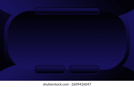 Abstract futuristic gradient dark blue frame vector background with interactive button