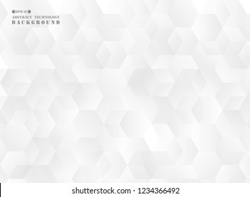 Abstract of futuristic gradient gray pentagon pattern background, vector eps10