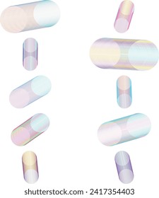An abstract futuristic gradient streak design element bundle.