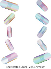 An abstract futuristic gradient streak design element bundle.