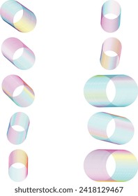 An abstract futuristic gradient streak design element bundle.
