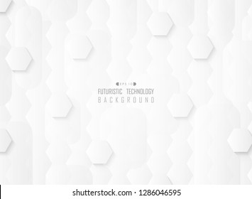 Abstract futuristic gradient white pattern technology background, vector eps10