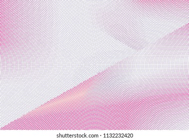 Abstract futuristic halftone panel. The background with dots, points of different shades of pink and violet color and small and big scale. Digital gradient. Vector illustration