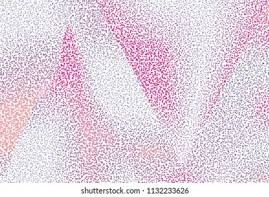 Abstract futuristic halftone panel. The background with dots, points of different shades of pink and violet color and small and big scale. Digital gradient. Vector illustration