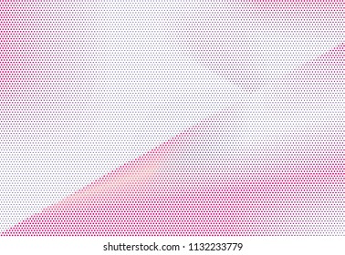 Abstract futuristic halftone panel. The background with dots, points of different shades of pink and violet color and small and big scale. Digital gradient. Vector illustration