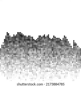 Abstract futuristic halftone pattern. Black and white abstract background. Halftone effect.
