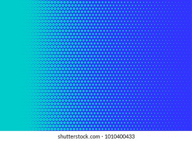 Abstract futuristic halftone pattern. Comic background. Dotted backdrop with circles, dots, point small scale. Design element for web banners, posters, cards, wallpapers, sites. Bright blue color