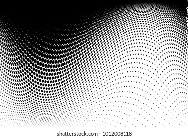 Abstract futuristic halftone pattern. Comic background. Dotted backdrop with circles, dots, point small scale. Design element for web banners, posters, cards, wallpapers, sites. Black and white color