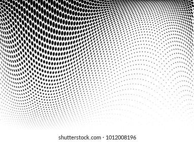 Abstract futuristic halftone pattern. Comic background. Dotted backdrop with circles, dots, point small scale. Design element for web banners, posters, cards, wallpapers, sites. Black and white color
