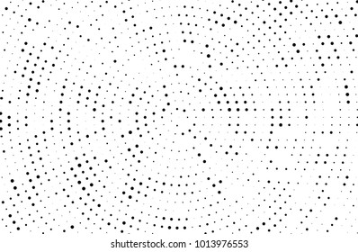 Abstract futuristic halftone pattern. Comic background. Dotted backdrop with circles, dots, small large scale. Design element for web banners, posters, cards, wallpapers, sites. Black and white color