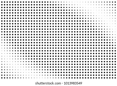 Abstract futuristic halftone pattern. Comic background. Dotted backdrop with circles, dots, point large scale. Design element for web banners, posters, cards, wallpapers, sites. Black and white color