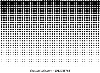Abstract futuristic halftone pattern. Comic background. Dotted backdrop with circles, dots, point large scale. Design element for web banners, posters, cards, wallpapers, sites. Black and white color
