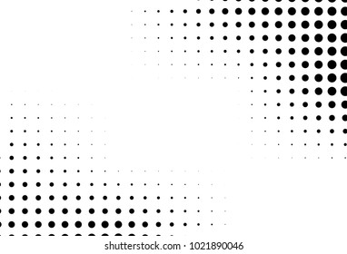 Abstract futuristic halftone pattern. Comic background. Dotted backdrop with circles, dots, point small scale. Design element for web banners, posters, cards, wallpapers, sites. Black and white color