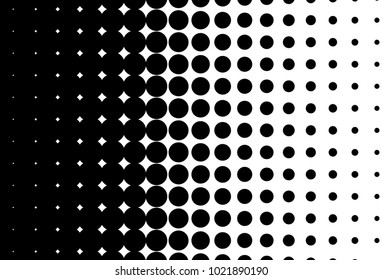 Abstract futuristic halftone pattern. Comic background. Dotted backdrop with circles, dots, point small scale. Design element for web banners, posters, cards, wallpapers, sites. Black and white color