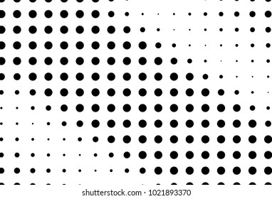 Abstract futuristic halftone pattern. Comic background. Dotted backdrop with circles, dots, point small scale. Design element for web banners, posters, cards, wallpapers, sites. Black and white color