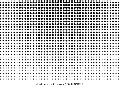 Abstract futuristic halftone pattern. Comic background. Dotted backdrop with circles, dots, point small scale. Design element for web banners, posters, cards, wallpapers, sites. Black and white color