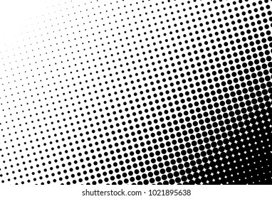 Abstract futuristic halftone pattern. Comic background. Dotted backdrop with circles, dots, point large scale. Design element for web banners, posters, cards, wallpapers, sites. Black and white color