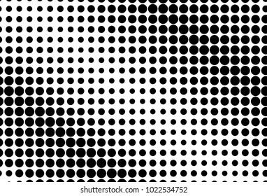 Abstract futuristic halftone pattern. Comic background. Dotted backdrop with circles, dots, point small scale. Design element for web banners, posters, cards, wallpapers, sites. Black and white color