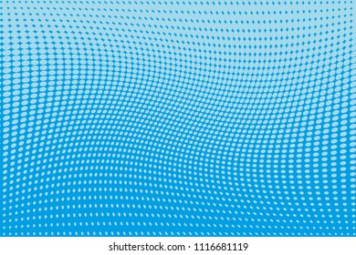 Abstract futuristic halftone pattern. Comic background. Dotted backdrop with circles, dots, point small scale. Design element for web banners, posters, cards, wallpapers, sites. Blue color