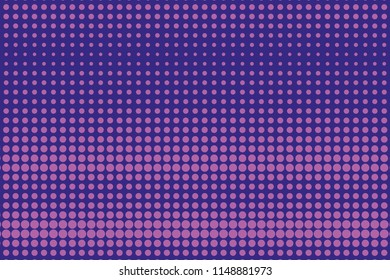 Abstract futuristic halftone pattern. Comic background. Dotted backdrop with circles, dots, point large scale. Design element for web banners, posters, cards, wallpapers, sites. Pink, purple color