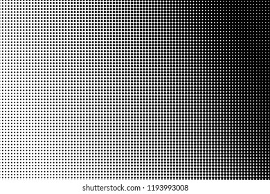 Abstract futuristic halftone pattern. Comic background. Dotted backdrop with circles, dots, point large scale. Design element for web banners, posters, cards, wallpapers, sites. Black and white color