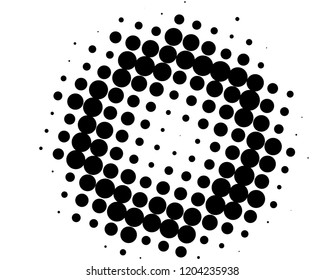 Abstract futuristic halftone pattern. Comic background. Dotted backdrop with circles, dots, point large scale. Design element for web banners, posters, cards, wallpapers, sites. Black and white color