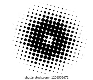 Abstract futuristic halftone pattern. Comic background. Dotted backdrop with circles, dots, point large scale. Design element for web banners, posters, cards, wallpapers, sites. Black and white color 