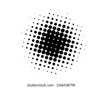 Abstract futuristic halftone pattern. Comic background. Dotted backdrop with circles, dots, point large scale. Design element for web banners, posters, cards, wallpapers, sites. Black and white color