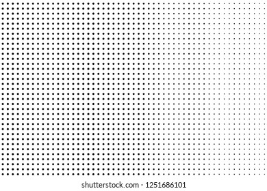 Abstract futuristic halftone pattern. Comic background. Dotted backdrop with circles, dots, point large scale. Design element for web banners, posters, cards, wallpapers, sites. Black and white color