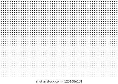 Abstract futuristic halftone pattern. Comic background. Dotted backdrop with circles, dots, point large scale. Design element for web banners, posters, cards, wallpapers, sites. Black and white color