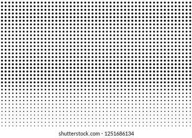 Abstract futuristic halftone pattern. Comic background. Dotted backdrop with circles, dots, point large scale. Design element for web banners, posters, cards, wallpapers, sites. Black and white color