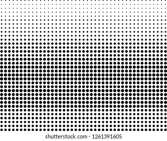 Abstract futuristic halftone pattern. Comic background. Dotted backdrop with circles, dots, point large scale. Design element for web banners, posters, cards, wallpapers, sites. Black and white color