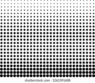 Abstract futuristic halftone pattern. Comic background. Dotted backdrop with circles, dots, point large scale. Design element for web banners, posters, cards, wallpapers, sites. Black and white color